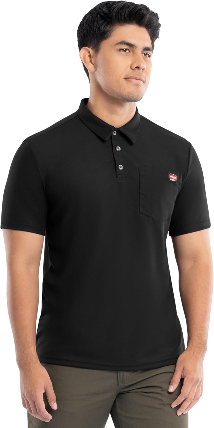 Wrangler Mens Short Sleeve Performance Workwear Polo - Image 5
