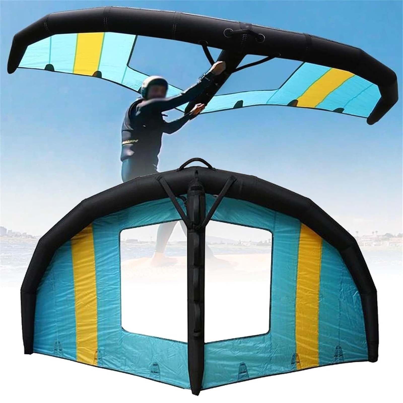 Tabla De Windfoil E Hidroala con Hidroala, Alas De Viento para Adultos | Vela De Surf Inflable De Mano, Ala De Windsurf Con Ventana, Para Deportes Acuáticos Como Kitesurf Y Surf