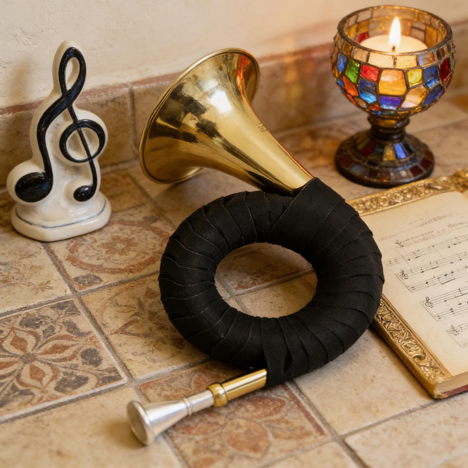 Francese Mini Miniatura di Strumento Musicale per Decorazione | francese compatto con il supporto per Principianti Amanti della Musica Prove All'aperto Viaggio