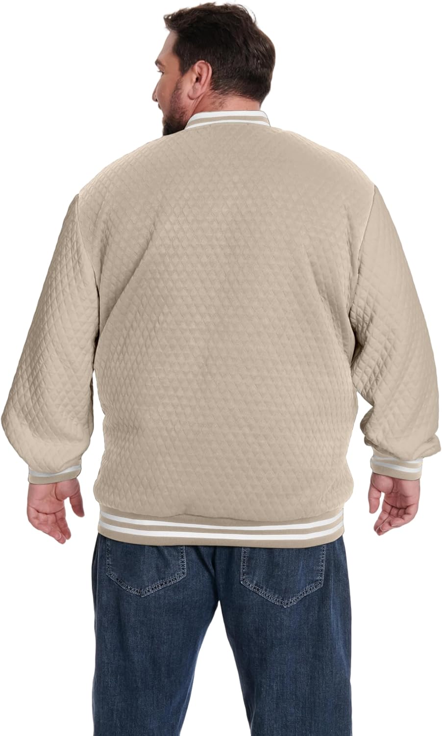 Big and Tall Varsity Jacket Men's Lightweight Letterman Style Baseball Waffle Causal College Bomber Jacket