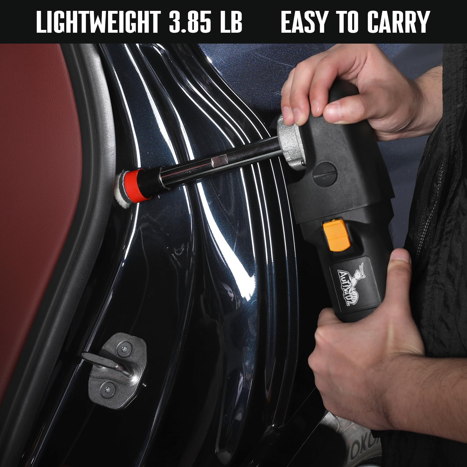 AUTIWOZ Mini lucidatrice, 600 W, con 6 velocità variabili, 700 – 2500 giri/min, manico laterale rimovibile, per lucidatura dei dettagli, 25 mm, 50 mm, albero di estensione filettatura 75 mm