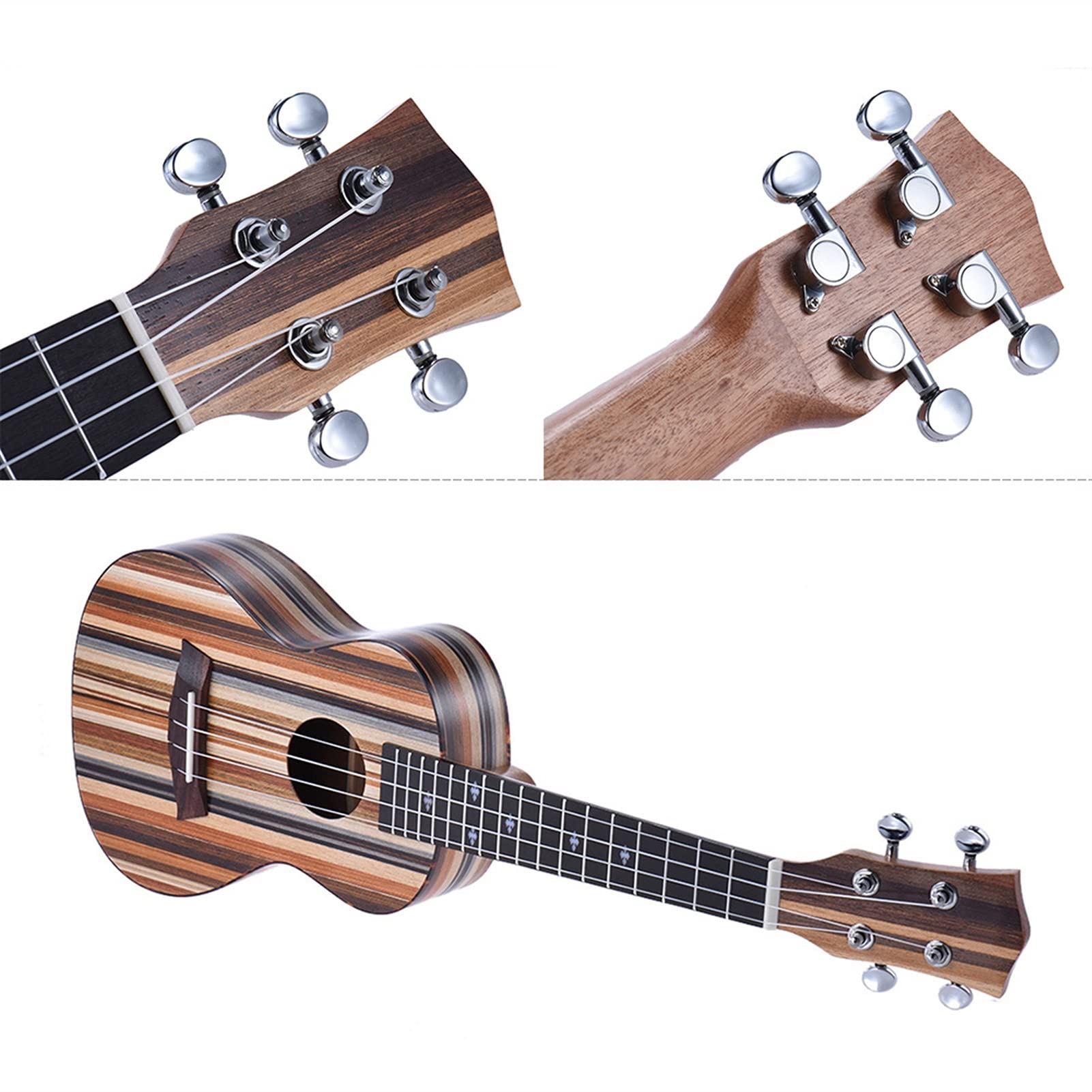 Ukulele 24 "Ukulele Acoustic Ukulele Soprano 18 Frets 4 Stringhe Chitarra Guitar Bokojoume Neck Dreewood Concerto Ukulele