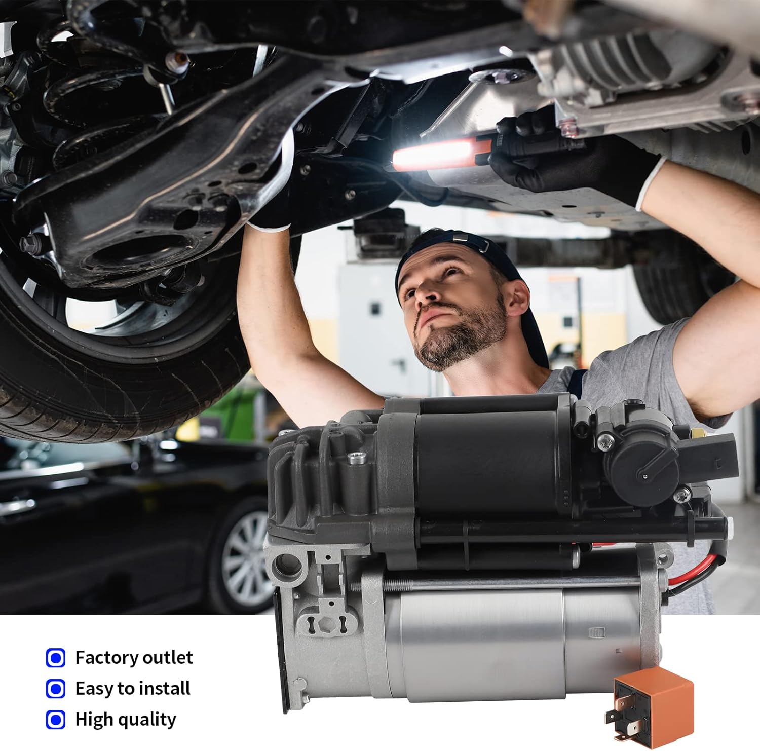 Compatible with Air Suspension Compressor Audi A8 (D4, 4H) 2010-2017,A6 C7 4G 2013-2016,A7 Sportback 2010-2016,4H0616005A, 4H0616005B, 4H0616005C