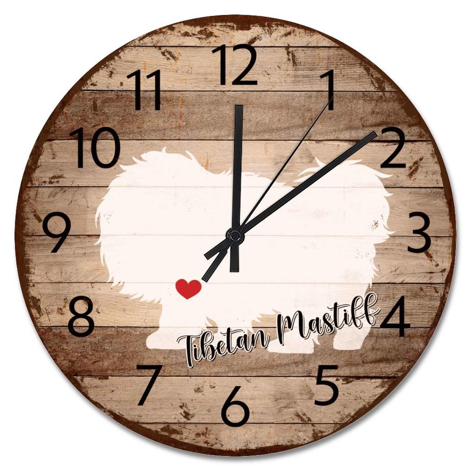 Horloge murale tibétaine en bois rustique style maison de ferme