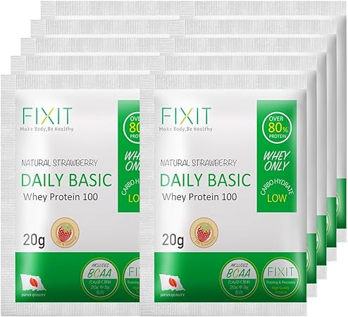 Amazon Fixit プロテイン ホエイ プロテイン Daily Basic 20g 10パック ストロベリー Fix It ホエイプロテイン