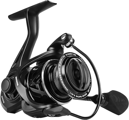 KastKing Zephyr Spinning Fishing Reels with 5.2:1 Gear Ratio | Max Drag: 22 lb, 7+1 BB, 9 oz, Glass Fiber Infused Nylon Body & Rotor, Zinc Alloy Main Gear, Reversible Handle