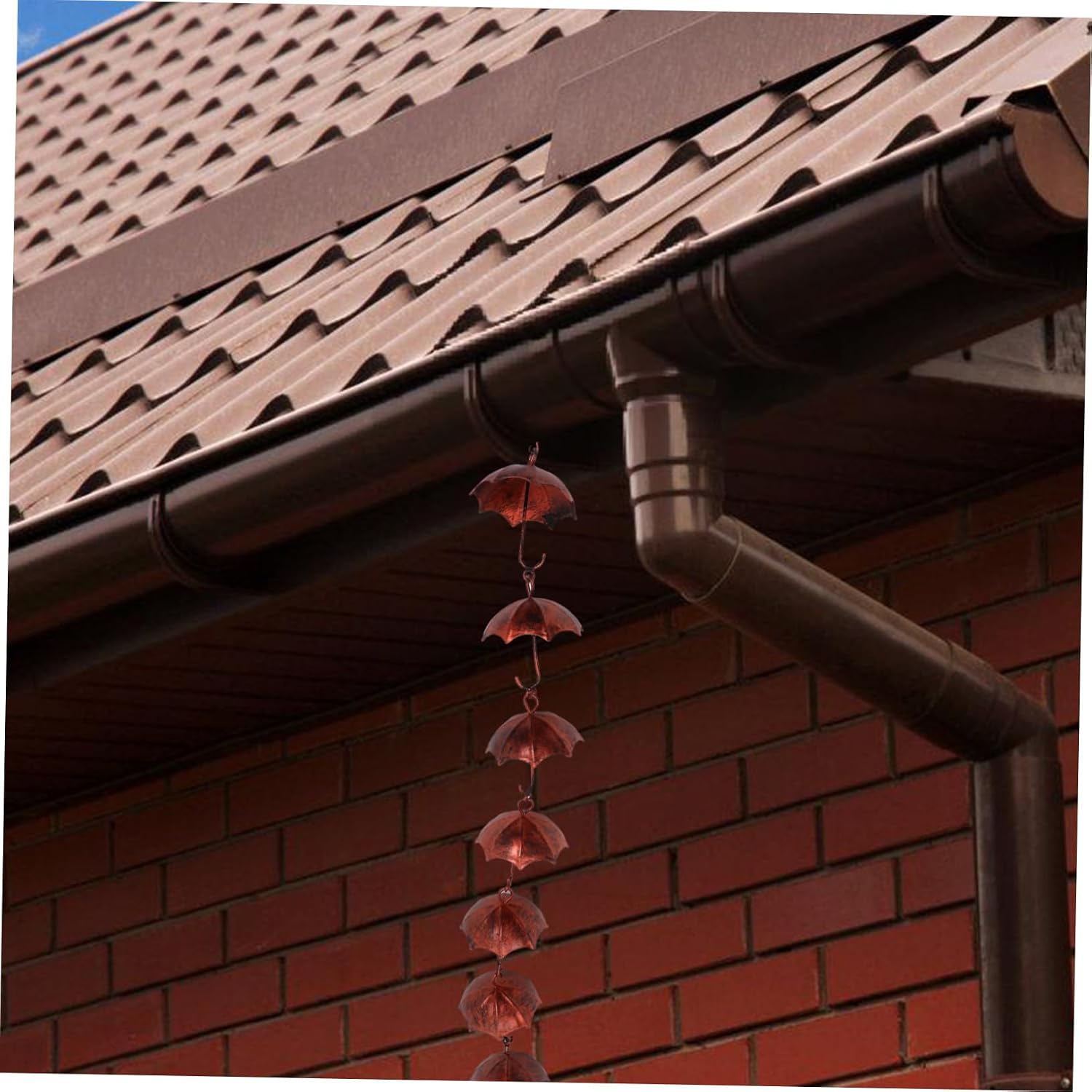Kisangel Rain Chain Decorative Iron Downspout for Gardens Functional Rain Chain with Unique Design Durable Outdoor Decoration for Gutters