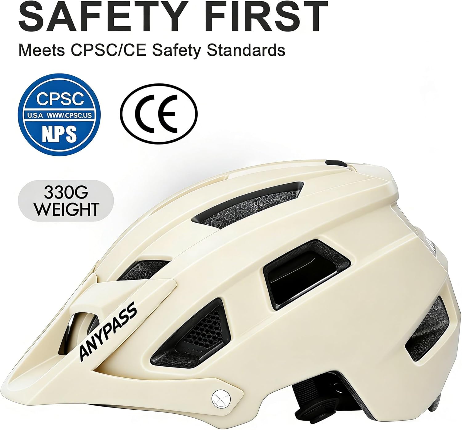 Mountain Bike Helmet Adult Men Women - Ultra Comfort, Super Lightweight Bicycle Helmets, MTB Cycling Gear Biking Accessories with Adjustable Fit & Removable Sun Visor
