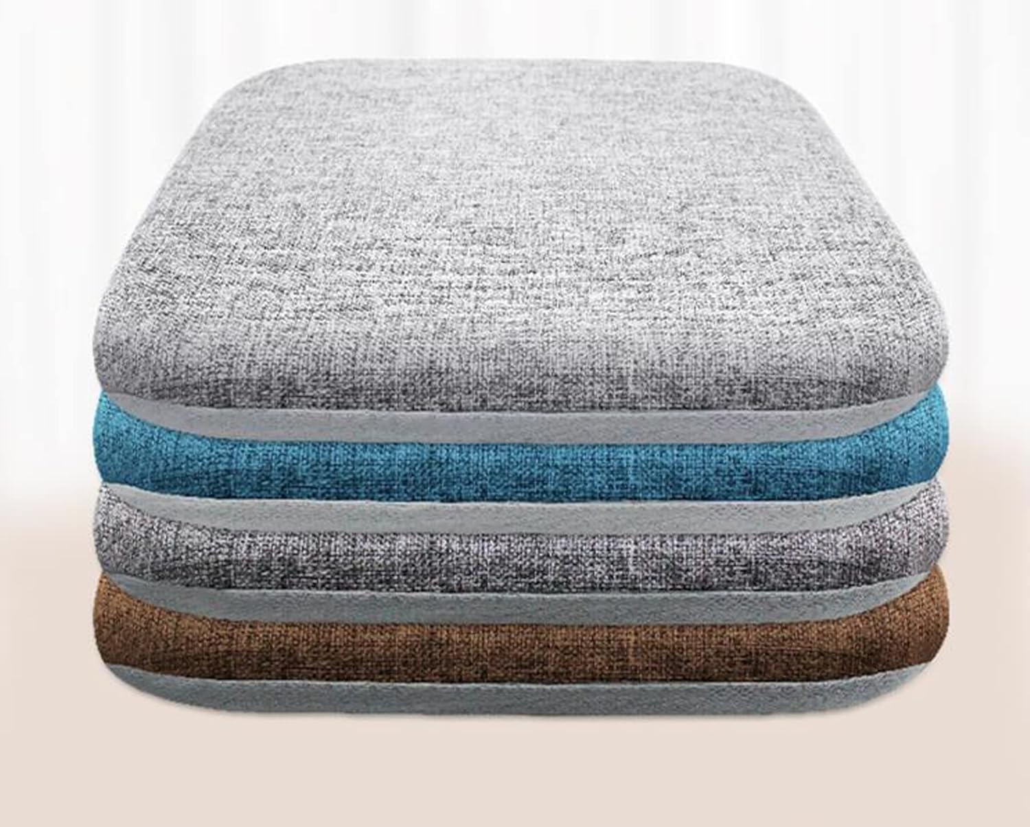 Memory Foam Chair Pads with Ties Soft Dining Chair Cushions Square Non-Skid Comfort and Softness Modern Washable Chair Pads (18x18, Brown)