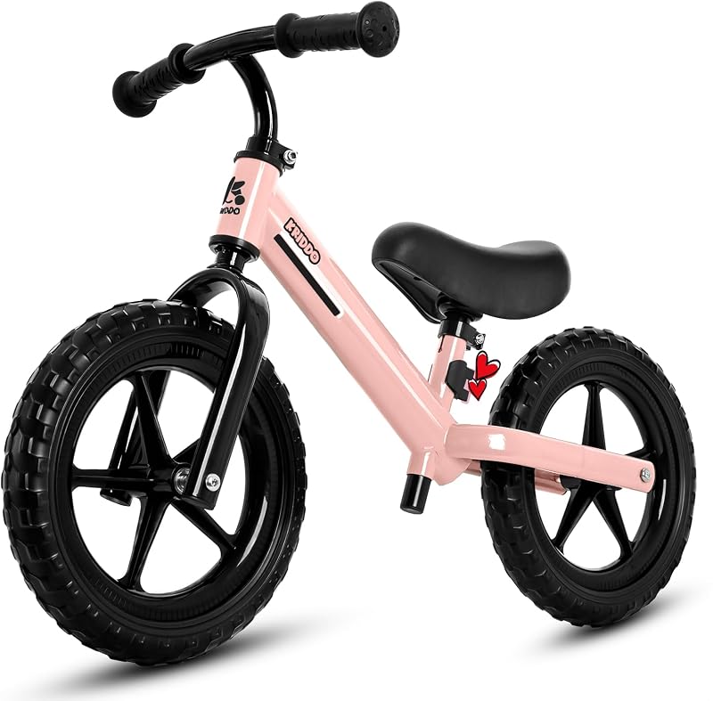 KRIDDO 幼児用 ペダルなし自転車 キックバイク 2〜5歳向け デュアルベアリングで滑らかな走行 かわいいプレートデザイン サドルとハンドルバーの高さ調整が可能 2〜3歳へのプレゼントに最適