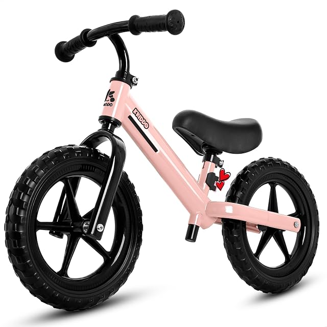 KRIDDO Bici sin Pedales para Niños de 2 a 5 Años, Sillín Ajustable, Rosa