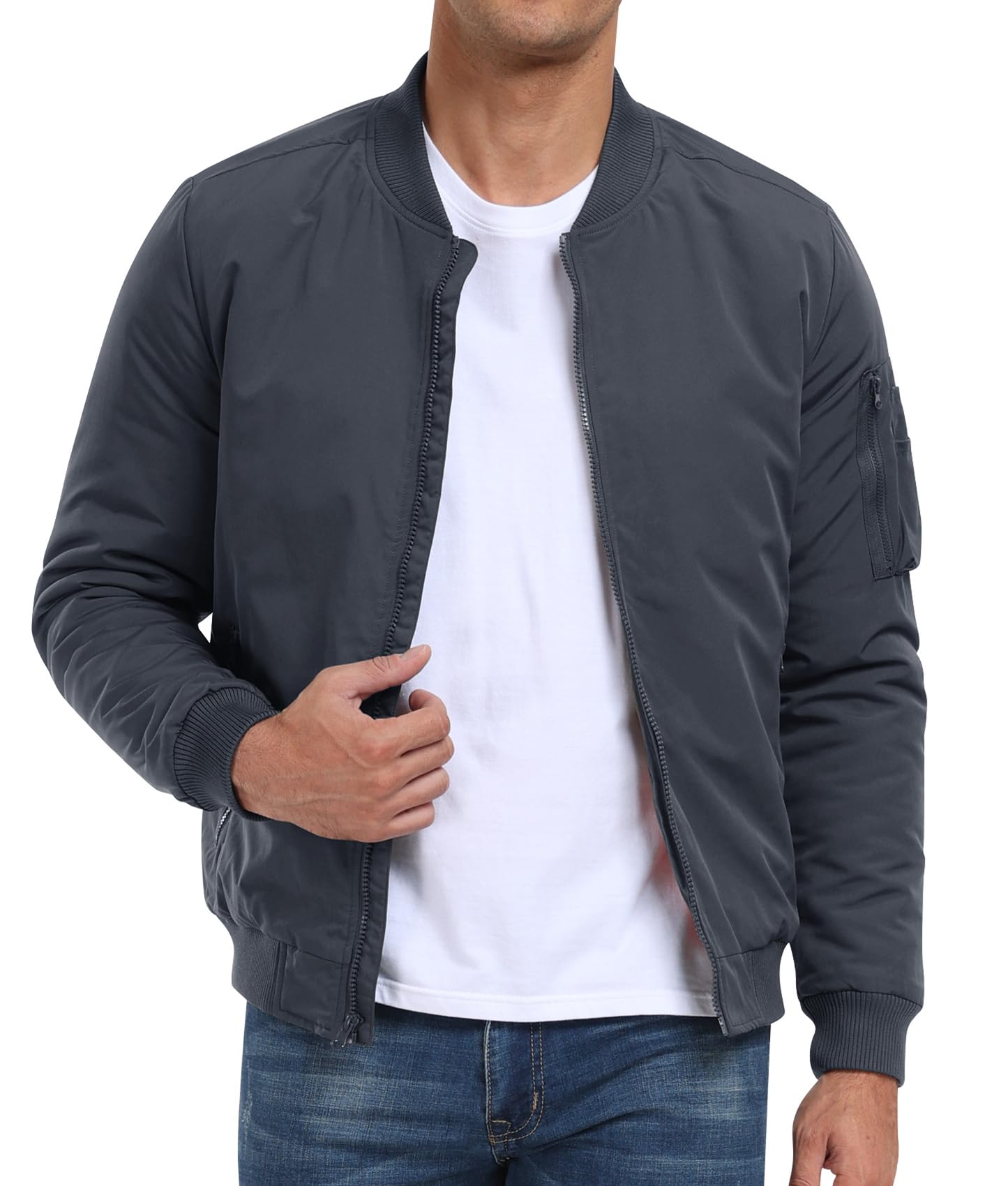 MoFiz Giacca Bomber Uomo Militare Invernale Caldo Giubbotto Imbottito Spesso Giacche da Pilota Aviatore con Tasche Multiple a Zip