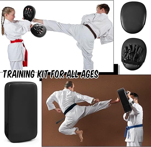 Miniatura 7 de Poen 7 en 1 Taekwondo Kick Pad Boxing Equipo de entrenamiento Mitones de perforación Artes marciales Equipo de entrenamiento Banda de muñeca