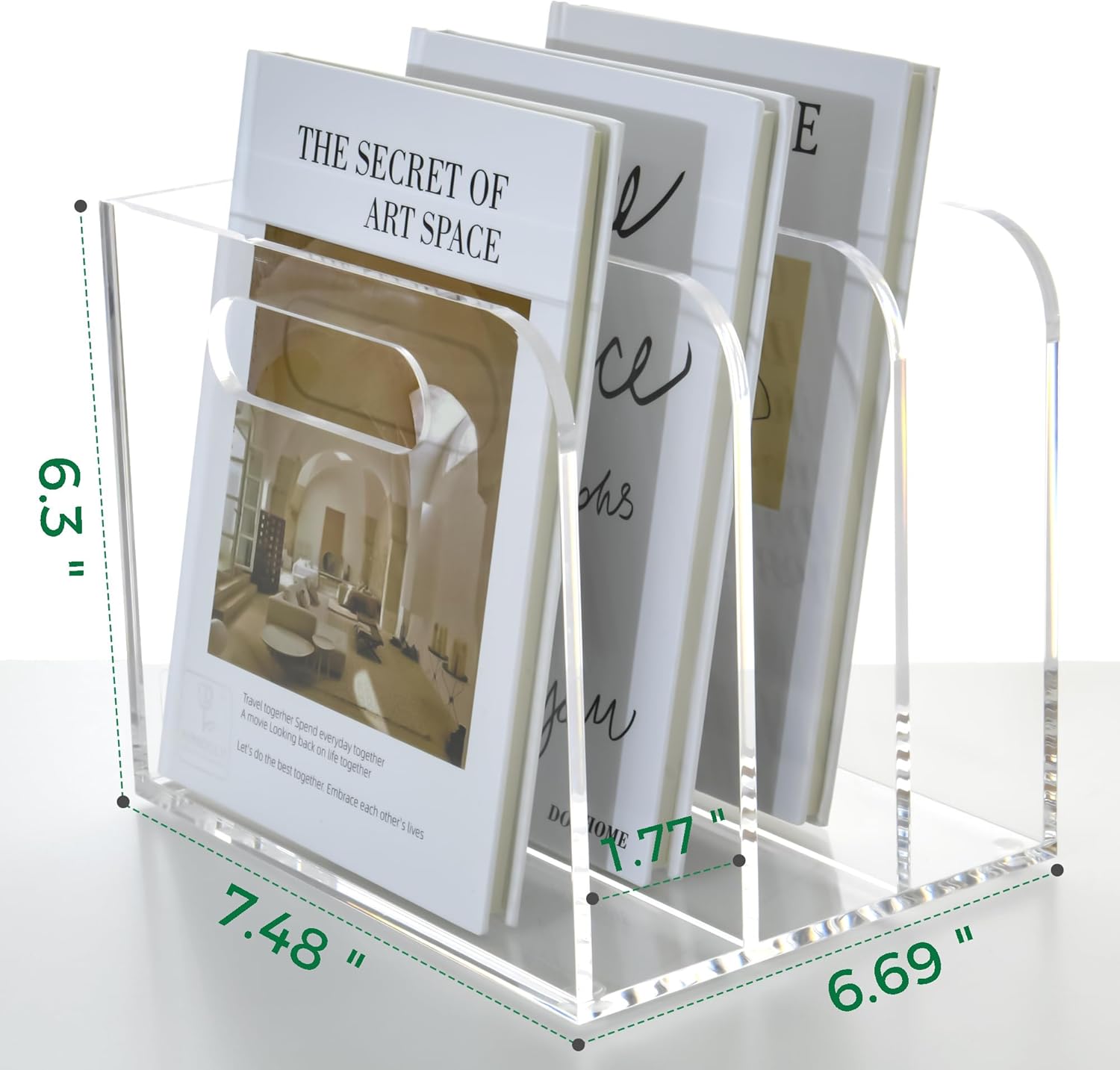 Clear Acrylic Organizers - 3 Vertical Compartments Acrylic Folder Organizer & File Organizer, Desk Document Storage Bins for Magazines, Binders - Multipurpose Home Office Desk Organizer