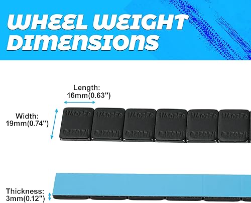 Miniatura 6 de EASYBERG Pesos adhesivos negros de 14 oz para ruedas, pesos de neumáticos para automóviles, camiones, SUV, motocicletas, automóviles a control