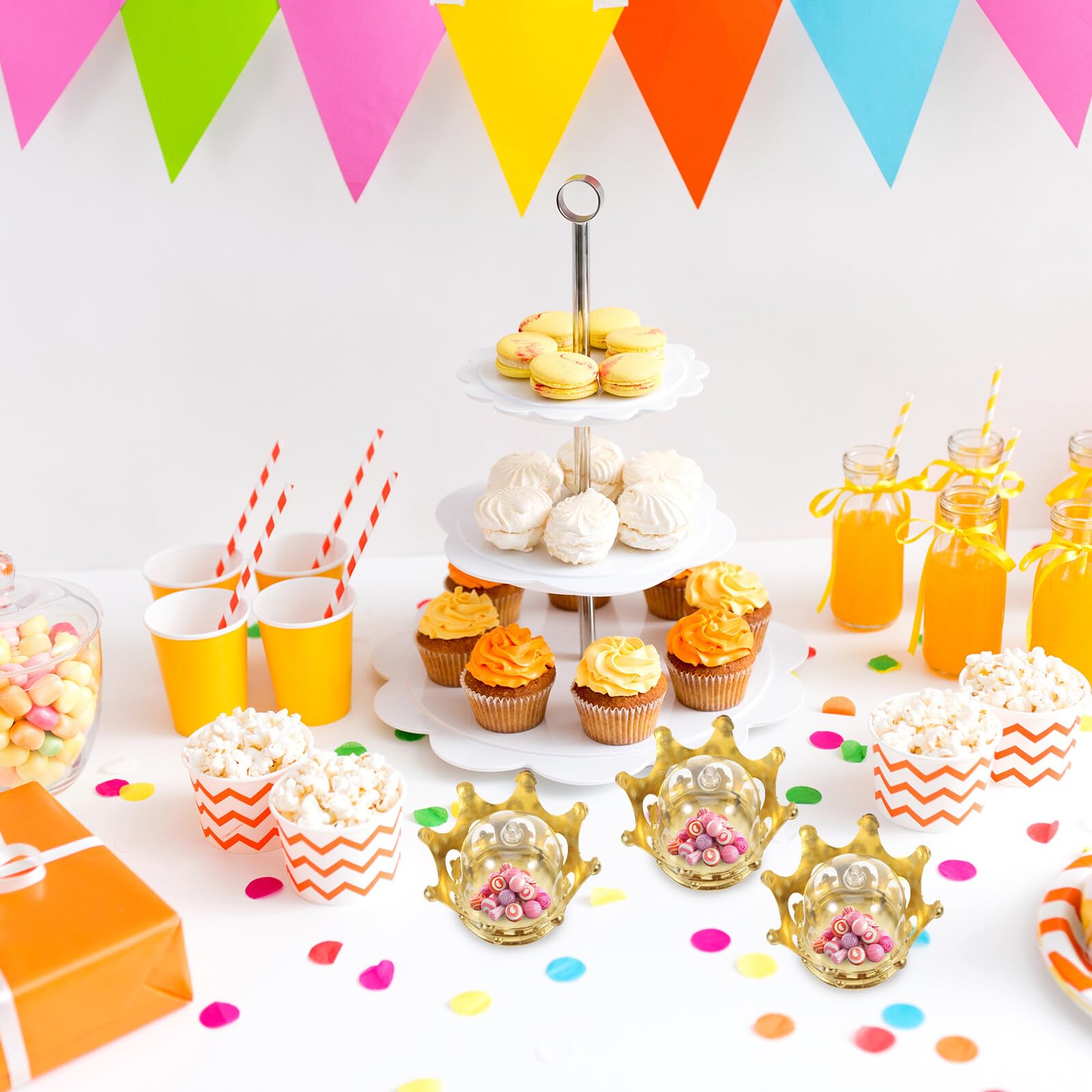 LIFKOME 36 Stück Teiliges Candy Party Box in Kronenform Goldene Hochzeit Süßigkeitenbehälter Tragbare Geschenkverpackung für Geburtstag Jubiläum und Festliche Anlässe