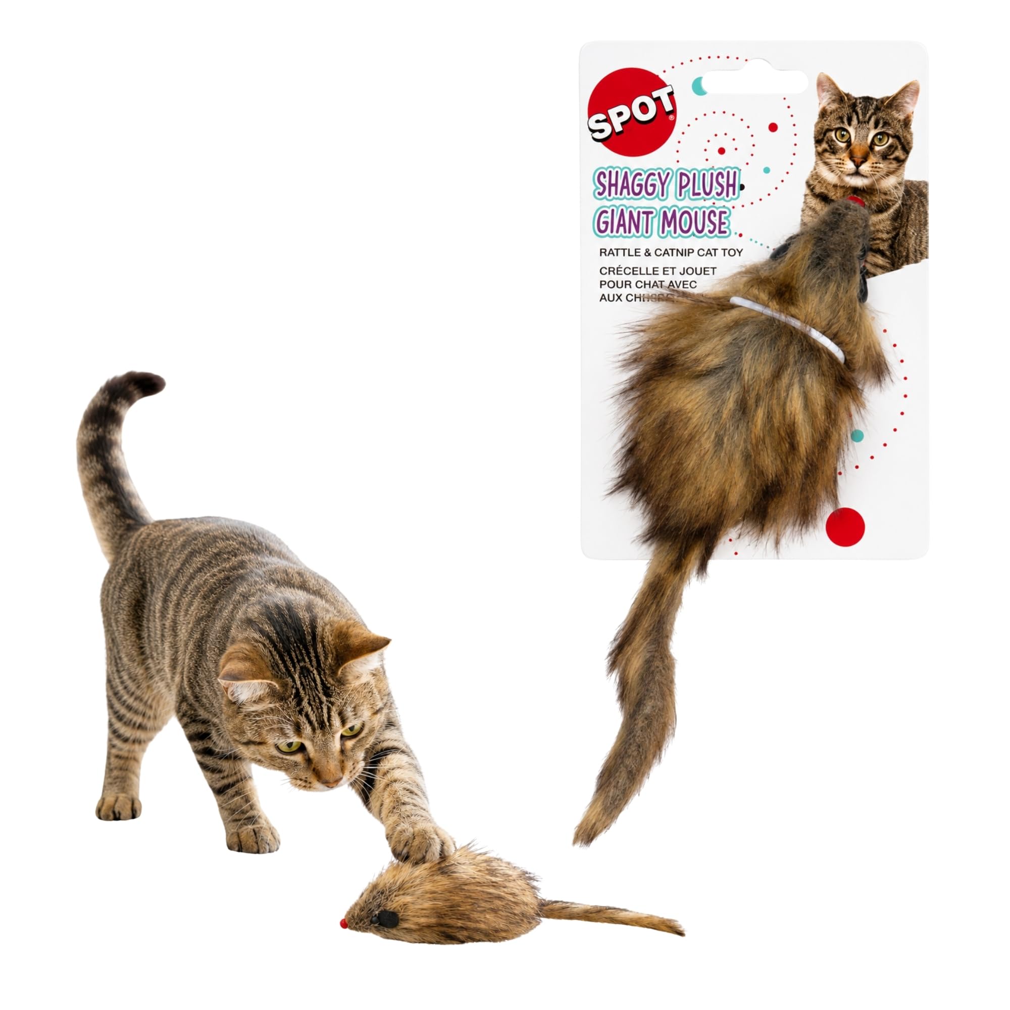 うさねこF Amazon.com : SPOT Shaggy Plush Giant Mouse - Cat Toy, Fuzzy Mice