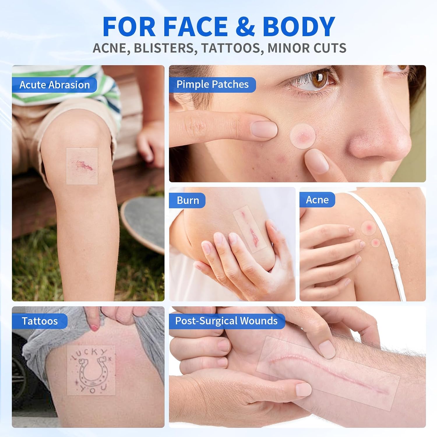 DooWee Medical-Grade Hydrocolloid Roll - 2in x 16ft Cut-to-Size Extra Large Acne Patch Bandages, All-Day Hold & Invisible Wound Dressing for Pimples, Blisters, Tattoos & Skin Surface Protection