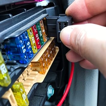 JatilEr Fuse Taps Set 2 Pcs, 20A Standards Blade Fuses Adding a Circuit Adapter, Dual-Slot Fuse Holder for Car Truck Boats