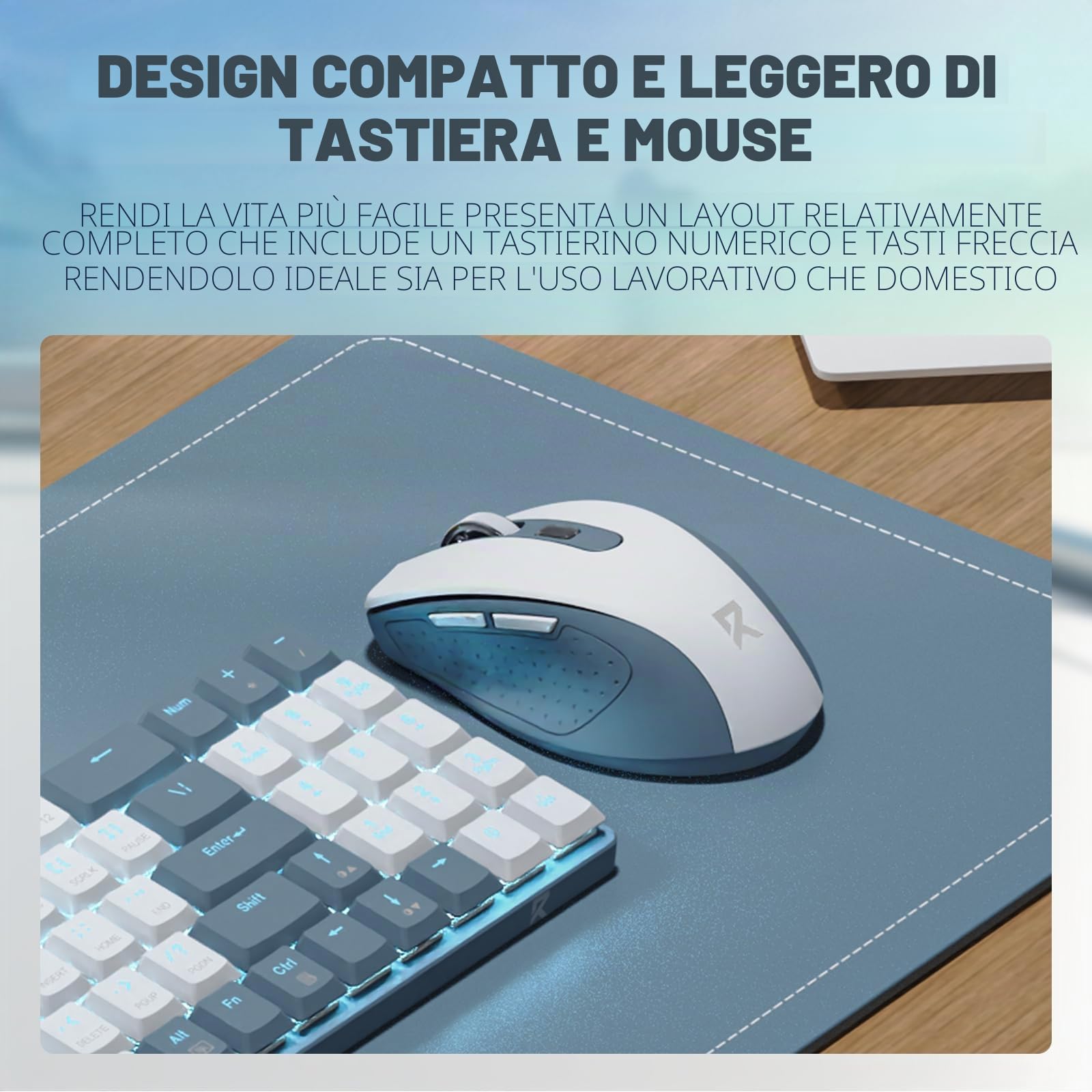 Redragon BS8773 Combo Tastiera Mouse Wireless 78 Tasti 2.4G Meccanica | tastiera mouse wireless 78 tasti meccanica low profile interruttori rossi retroilluminazione blu 2400DPI