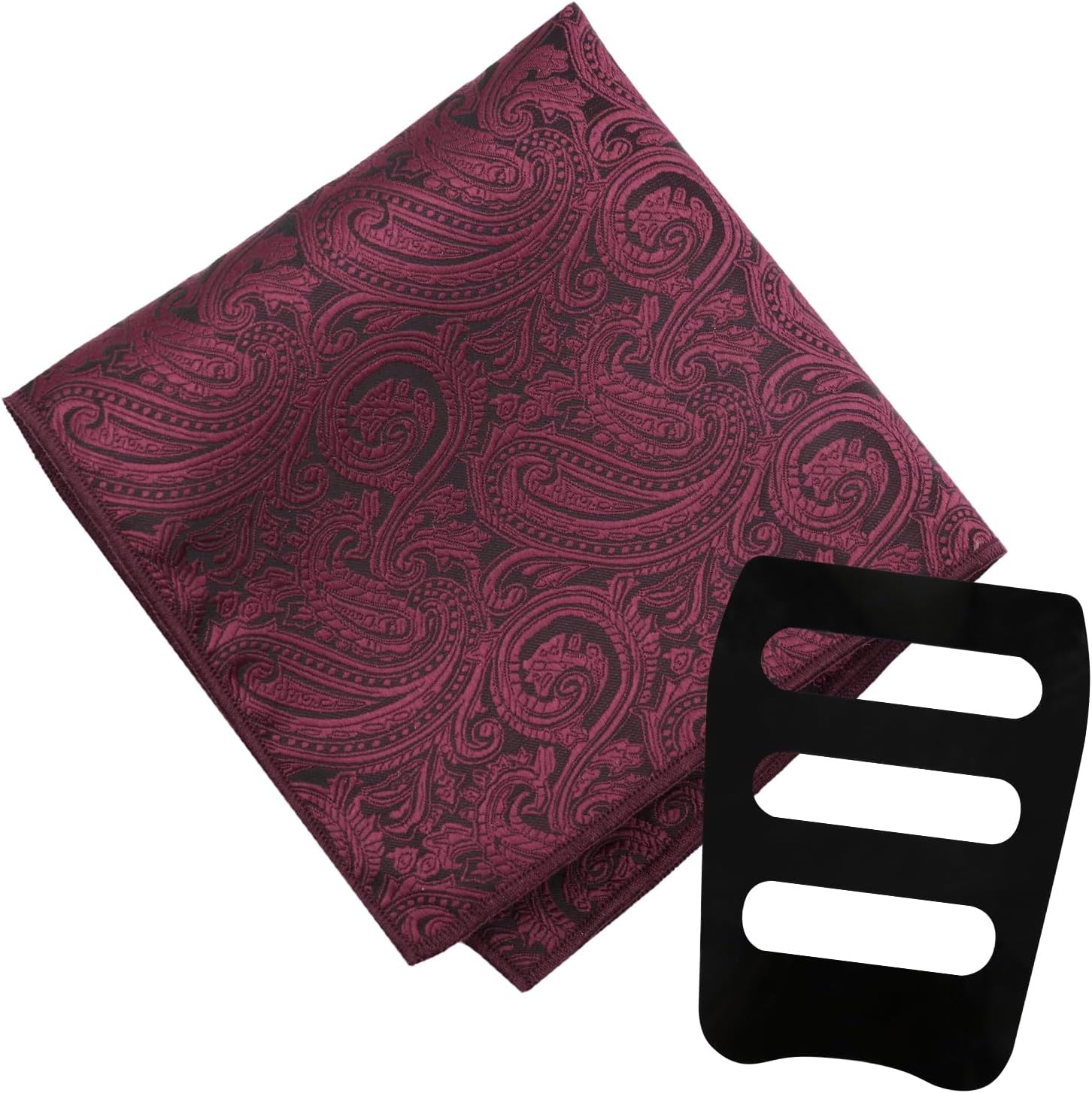 Paisley Pocket Square for Men, Mens Handkerchief with Holder