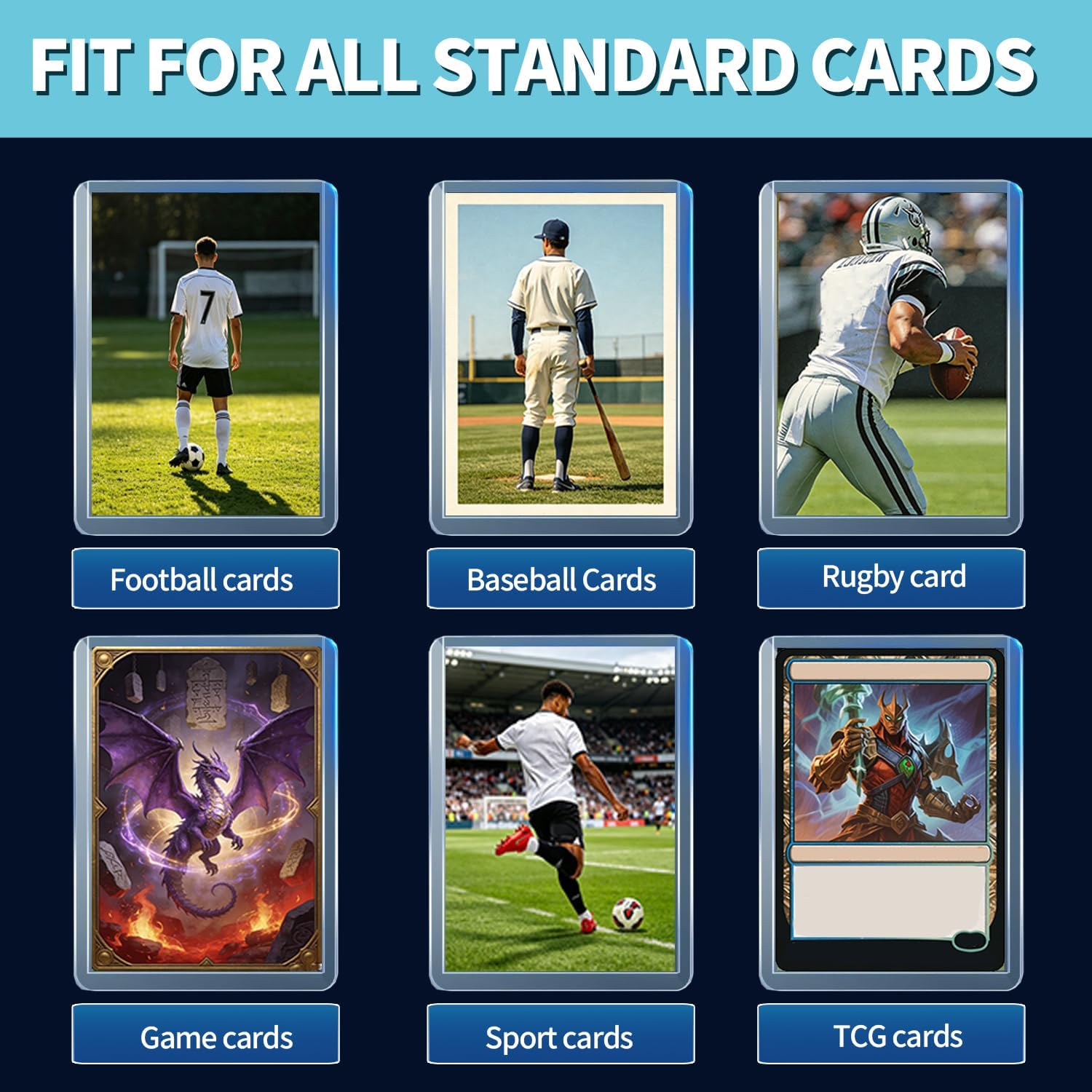 200 Card Sleeves Hard Plastic, Snewkcdy 3"X4" Baseball Cards Protectors Plastic, Premium Card Holder for Trading Sports Baseball Football Game Cards (100 Hard Sleeve + 100 Soft Sleeve) image 4