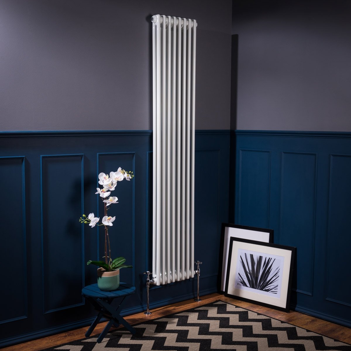 Warmehaus Traditional White 2 Column Vertical Radiator 1800x380mm
