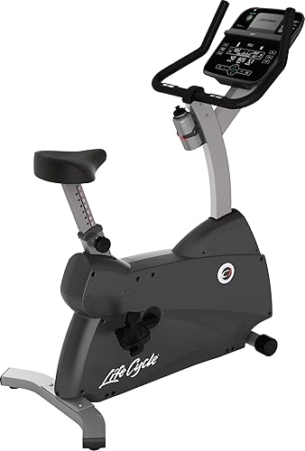 Life Fitness C1 Bicicleta estática vertical para interior con consola de conexión de pista