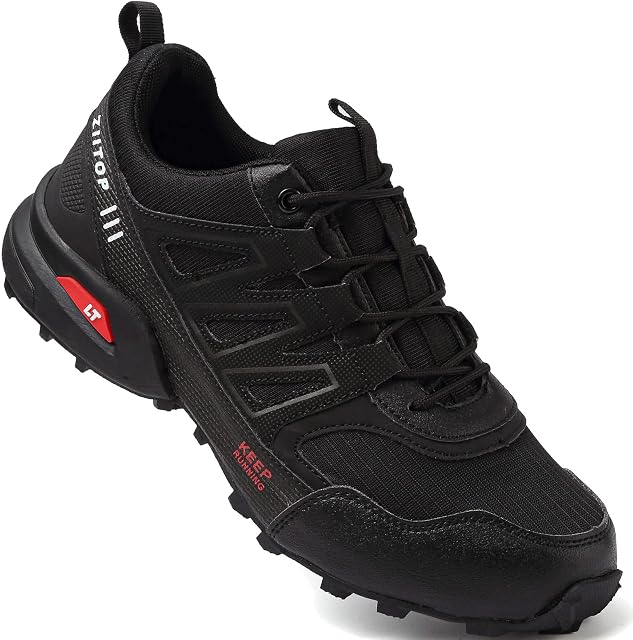 Todaysunny Trail Chaussures de course Hommes Chaussures de randonnée pour hommes Chaussures de marche en plein air Breathable Non-Slip Sneakers pour hommes Tout-Terrain Chaussures de trekking Tennis Cross