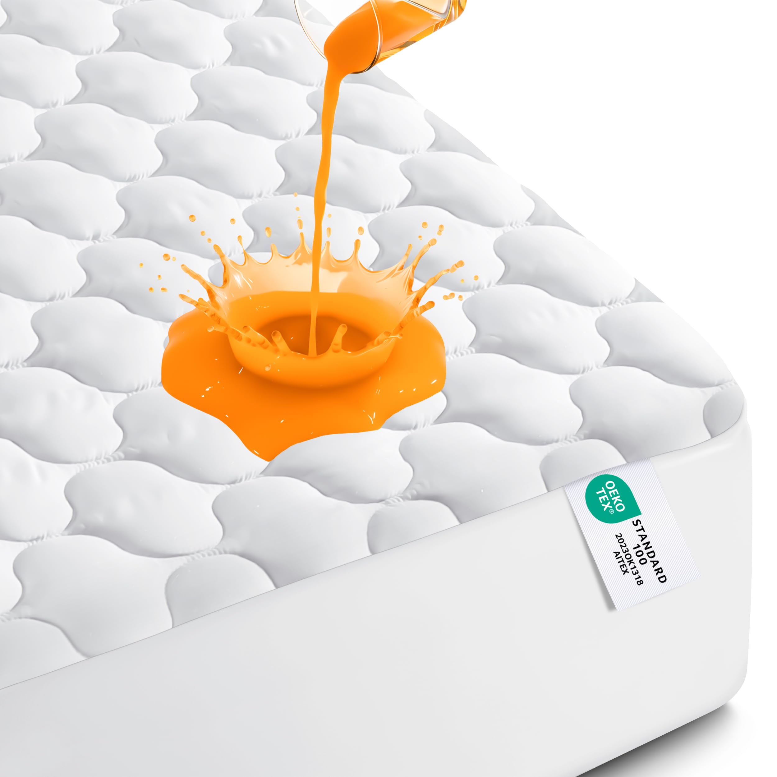 Utopia Bedding Waterproof Mattress Protector (SmallDouble Bed, 122 x 190 x 38 cm), Soft Breathable Quilted Pad, Noiseless Fitted Mattress Cover with Deep Pockets, White