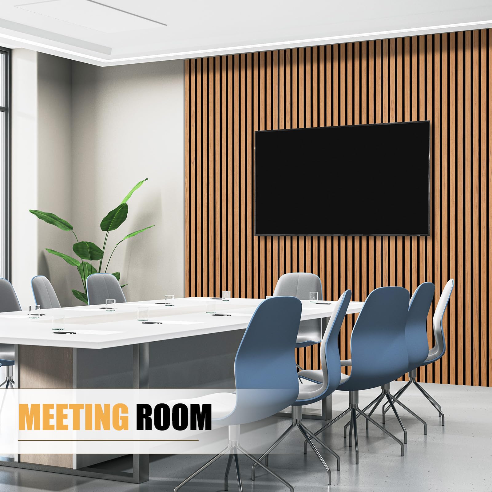 DOLLAR BOSS Paneles de madera para paredes, paneles de pared acústicos de 120 x 60 cm, paquete de 2, paneles de madera a prueba de sonido, paneles de pared decorativos 3D, paneles de pared de listones