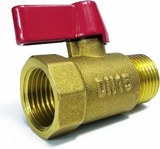 1/2 Inch Ball Valve, Shut Off Valve for Water, Oil and Gas, Water Tanks Drain Valve, Thickened Brass Body with Extended Threads, Replacement for Drain Plug, Drain Cock, Flow Control Easily