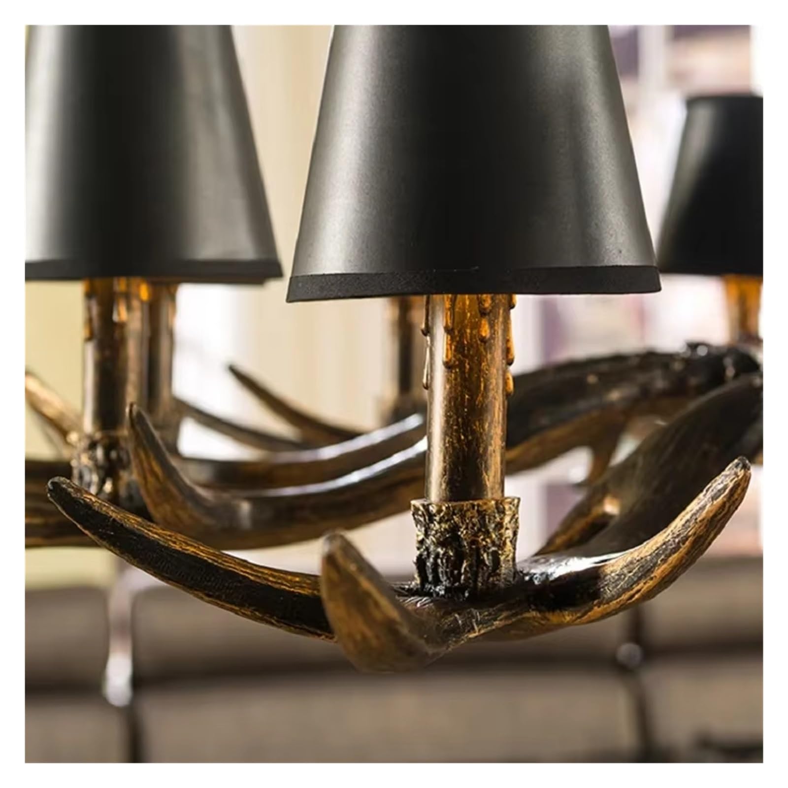 Retro Antlers LED Chandelier Table Dining Living Room Kitchen Accesorie Pendant Lamp Home Decor Interior Lighting Lustre Fixture