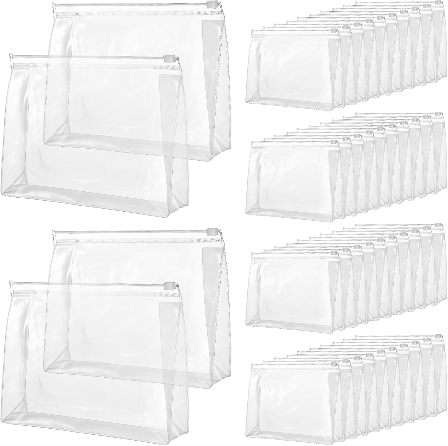 cobee 50 Pcs Clear Makeup Bags Bulk, Mini Cosmetic Organizer for Travel Small Transparent Zipper Pouch PVC Waterproof Pouches 7.9×5.9×2 In for Toiletry cobee 50 Pcs Clear Makeup Bags Bulk, Mini Cosmetic Organizer for Travel Small Transparent Zipper Pouch PVC Waterproof Pouches 7.9×5.9×2 In for Toiletry