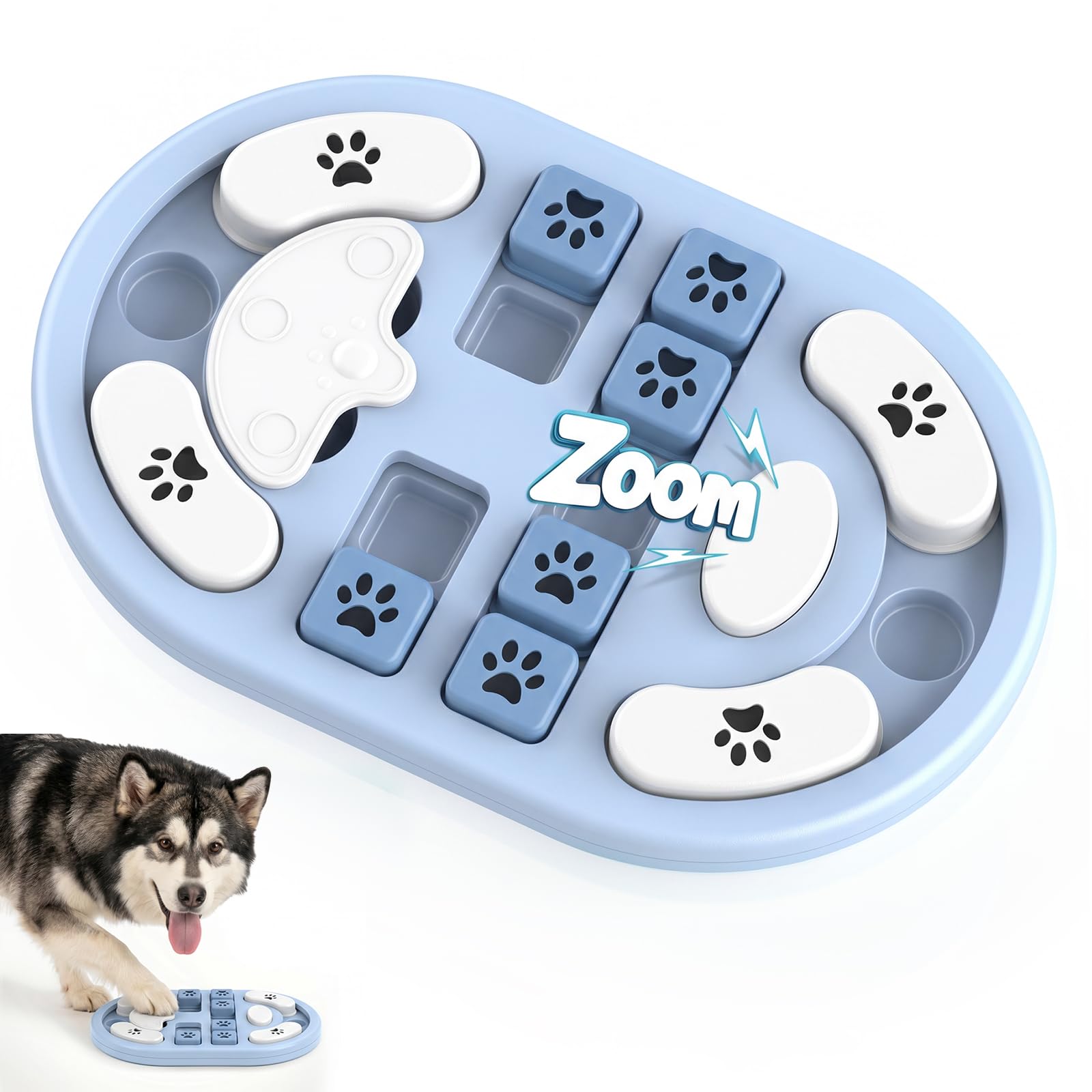 Dog Puzzle Toy, Interactive Enrichment Treat Food Puzzles, Gray | Mental & Brain Stimulat…