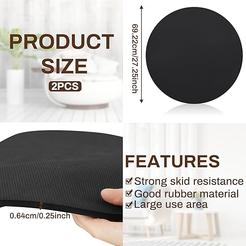 Miniatura 2 de Timgle 2 almohadillas redondas de goma antideslizantes de 27.2 pulgadas para sillas reclinables, alfombrilla de goma redonda antideslizante para