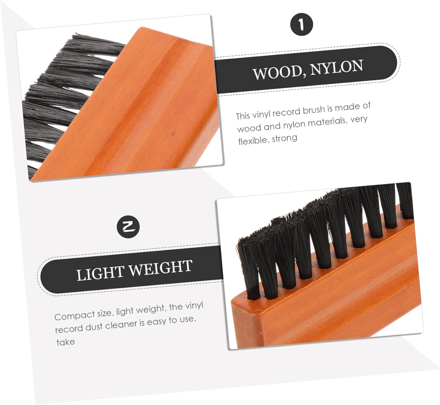 Angoily Pcs Vinyl Record Care Kit Cleaning Brush Vinyl Record Cleaner Wood Handle