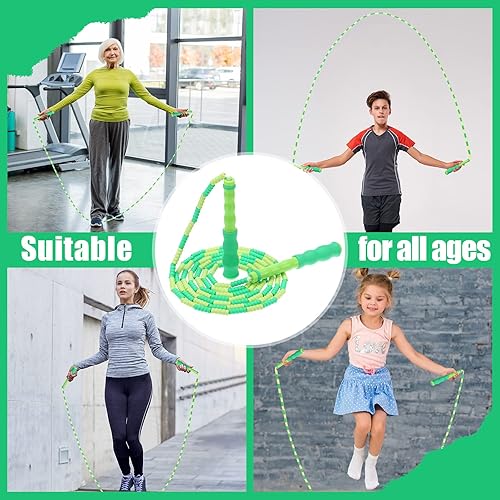 Miniatura 7 de 12 piezas de cuerda de saltar suave con cuentas para niños, longitud ajustable, a prueba de nudos, cuerda de saltar para niñas, niños, mujeres,