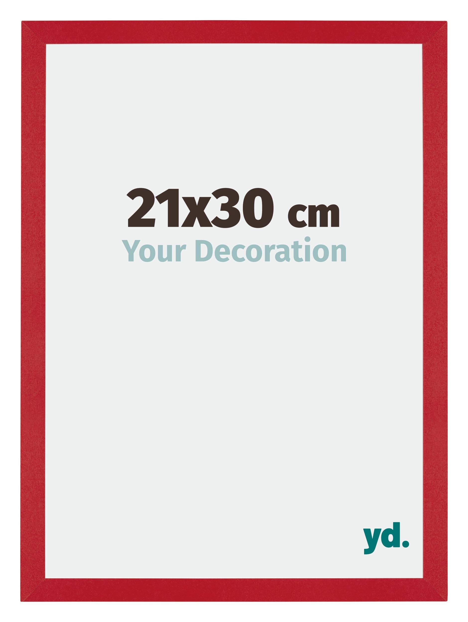 Your Decoration - Picture Frame 21x30 cm - Red - Decorative Wall Frame in MDF with Antireflection - Frame 21x30 - Mura