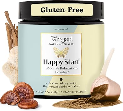 Winged Wellness Happy Start, Mood Boosting Drink Mix Powder for Women