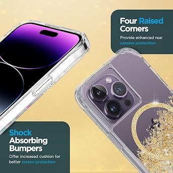 Case-Mate iPhone 14 Pro Case - Karat Marble [10ft Drop Protection] [Compatible with MagSafe] Magnetic Cover with Cute Bling Sparkle for iPhone 14 Pro 6.1, Anti-Scratch, Shock Absorbent, Slim Fit