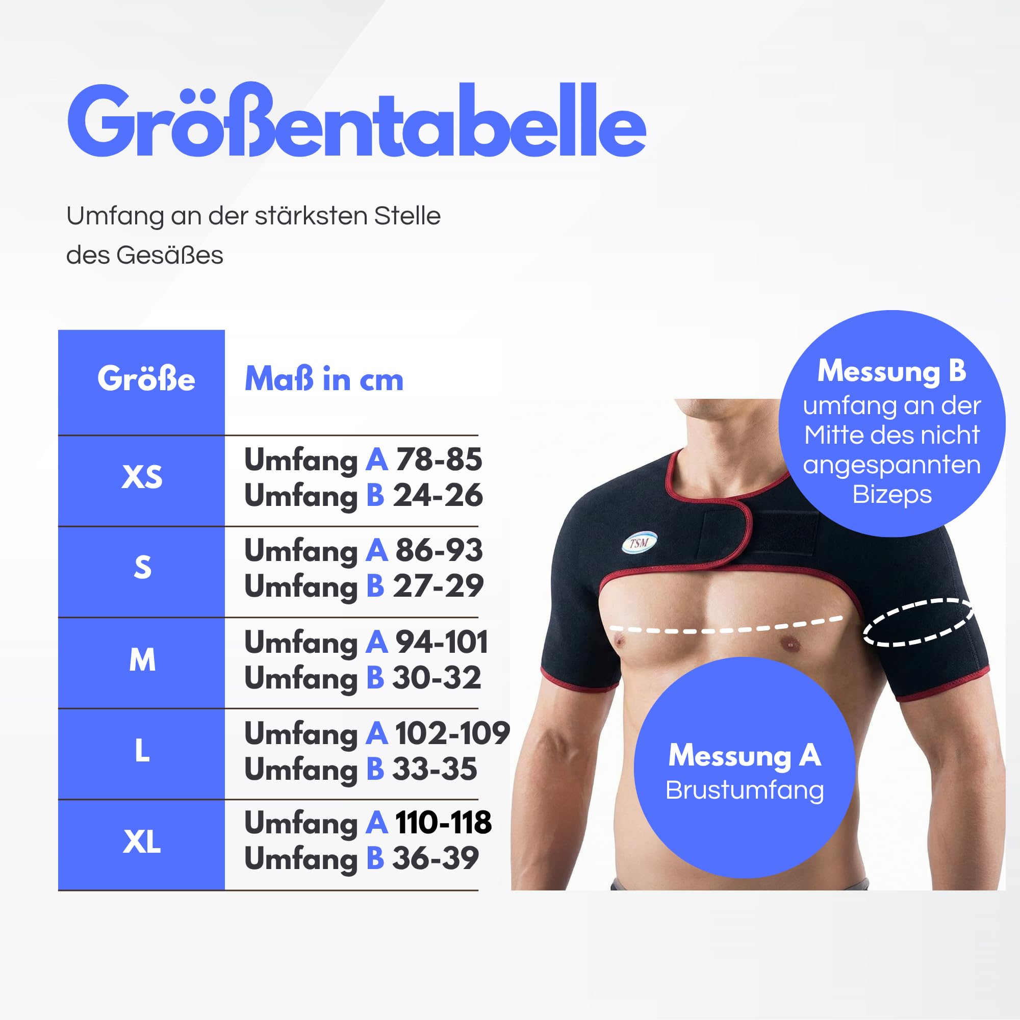 TSM Doppelschulterbandage aktiv | Schulterbandage für Sport & Alltag | Elastische Bandage zur Unterstützung bei Schulterschmerzen, Verspannungen & Überlastung | Prophylaxe & Rehabilitation | Größe XS
