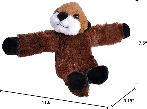Miniatura 8 de Wild Republic Huggers - Juguete de peluche de nutria, pulsera de palmada, animal de peluche, juguetes para niños, 8 pulgadas