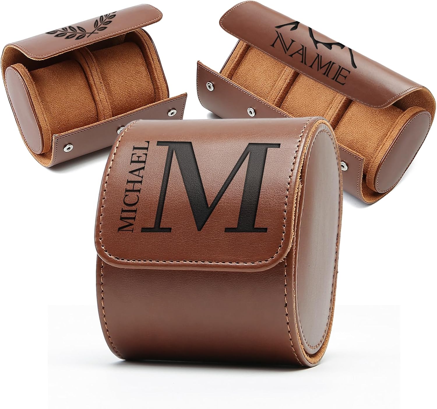 xrlsg Personalized Watch Case Custom Engraved Leather Watch