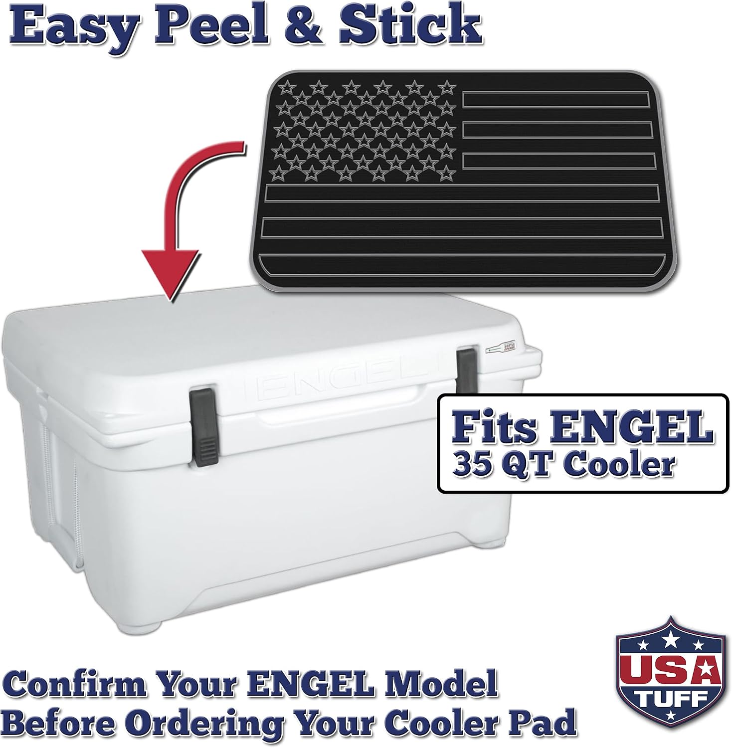 USATuff SeaDek EVA Mat Cooler Pad fits Engel | Peel & Stick Application | Non Slip Comfort Accessories - US Flag Design (B-SG)