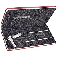 Vista 14 de Starrett Medidor de profundidad micrómetro, una combinación de trinquete y velocímetro en estuche, dedal liso, rango de 0-9 pulgadas, graduación