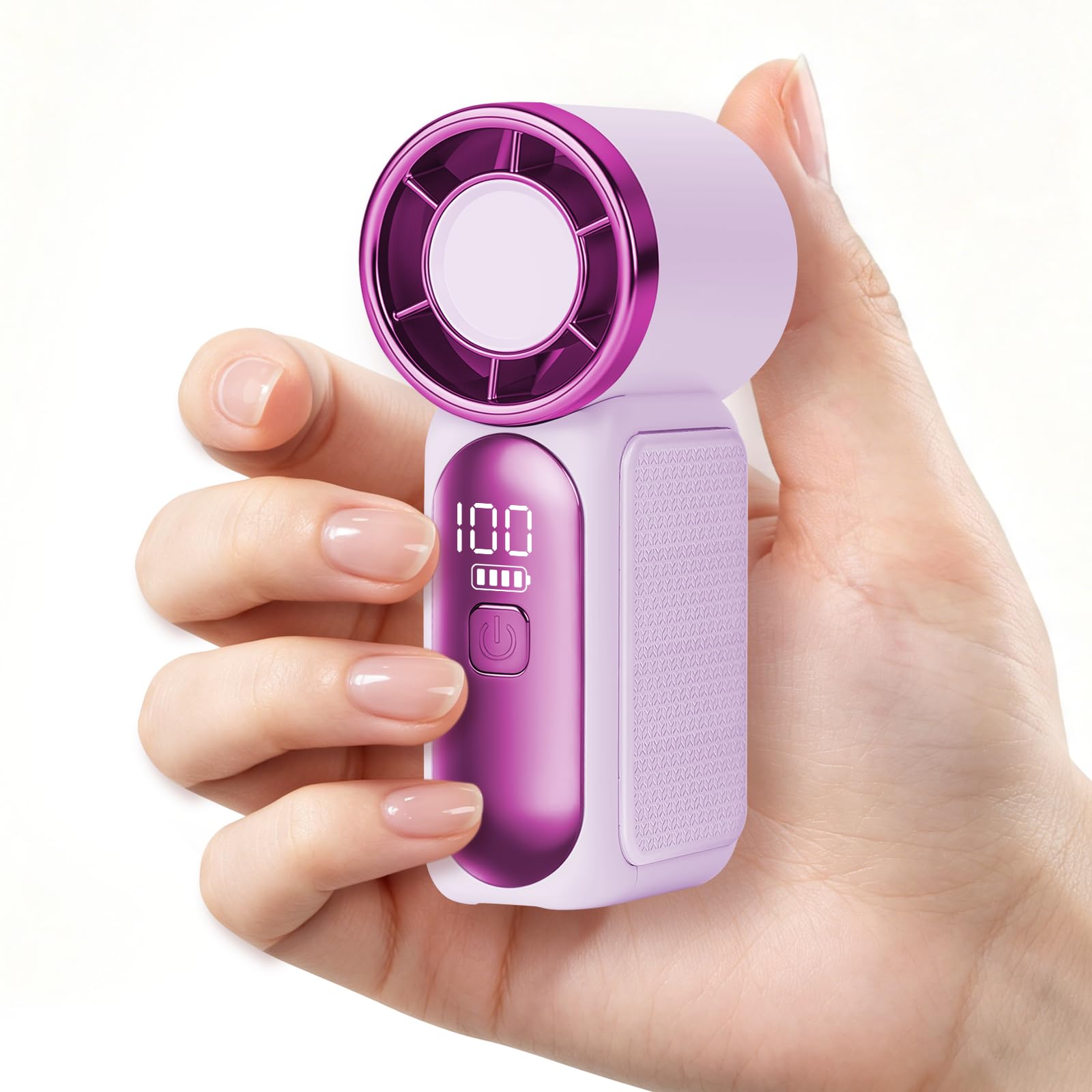 AUAUY Portable Handheld Mini Fan, 6 Adjustable Fan Speeds(Purple)