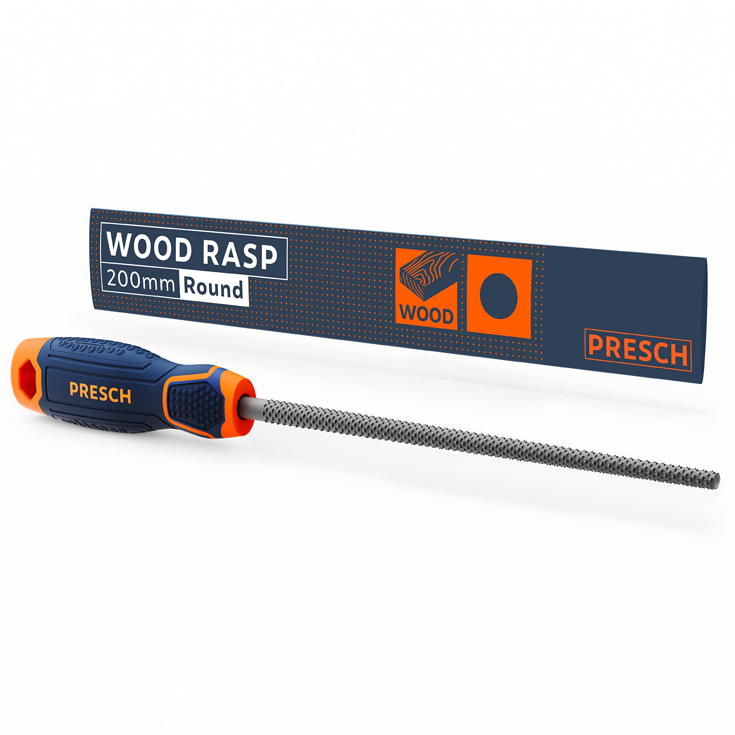 Presch Wood Rasp Round 200Mm - Wood Rasp For Processing Curves In Hardwood Or Softwood, Wood File