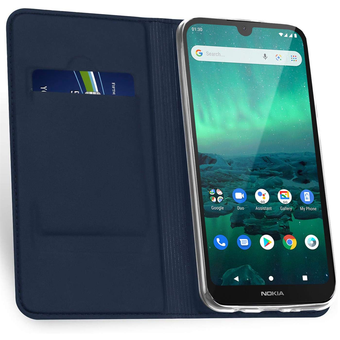 Verco Case compatible with Nokia 2.3, Flip Wallet Cover with Magnetic Closure for Nokia 2.3 Phone Case - blue - Image 4