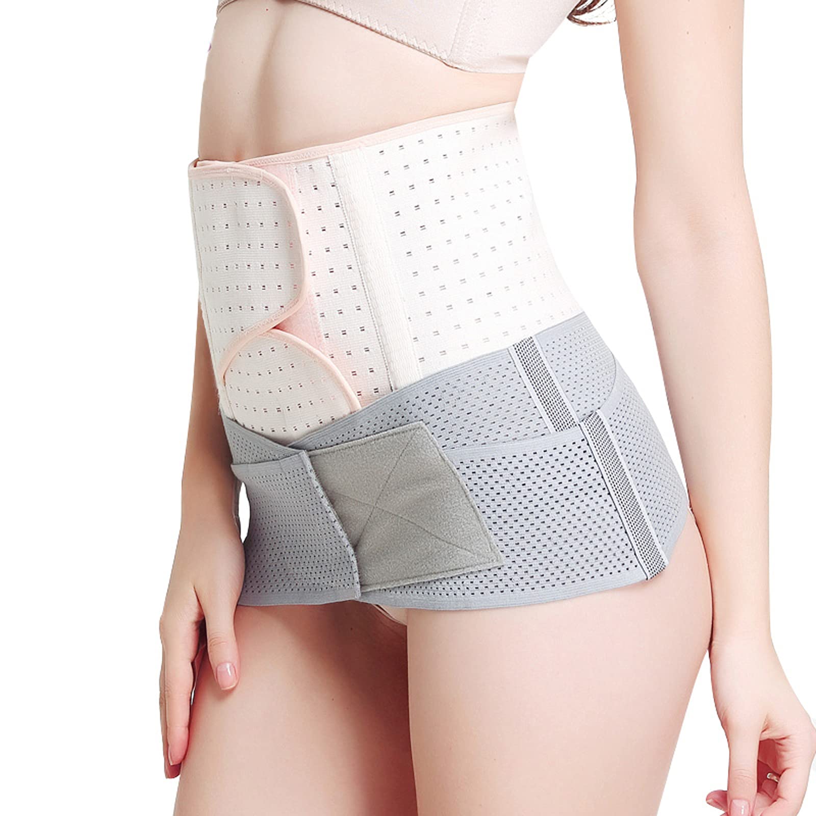 Cinturón de corrección de Pelvis y cinturón de Abdomen Diamond Hip Up Mujeres Postparto Vientre Cintura Entrenador Levantador Abdomen Body Shaper Fajas Conjunto de 2 Piezas,M
